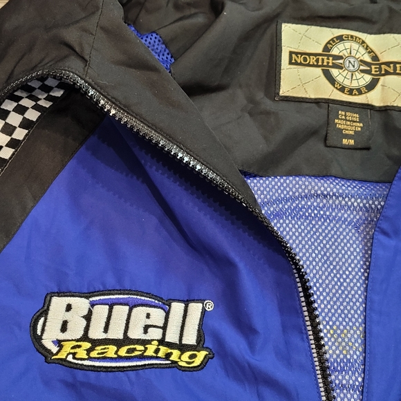 Buell Racing, North End All Climate Wear Zip-Up Windbreaker Embroidered Logos - Picture 6 of 16